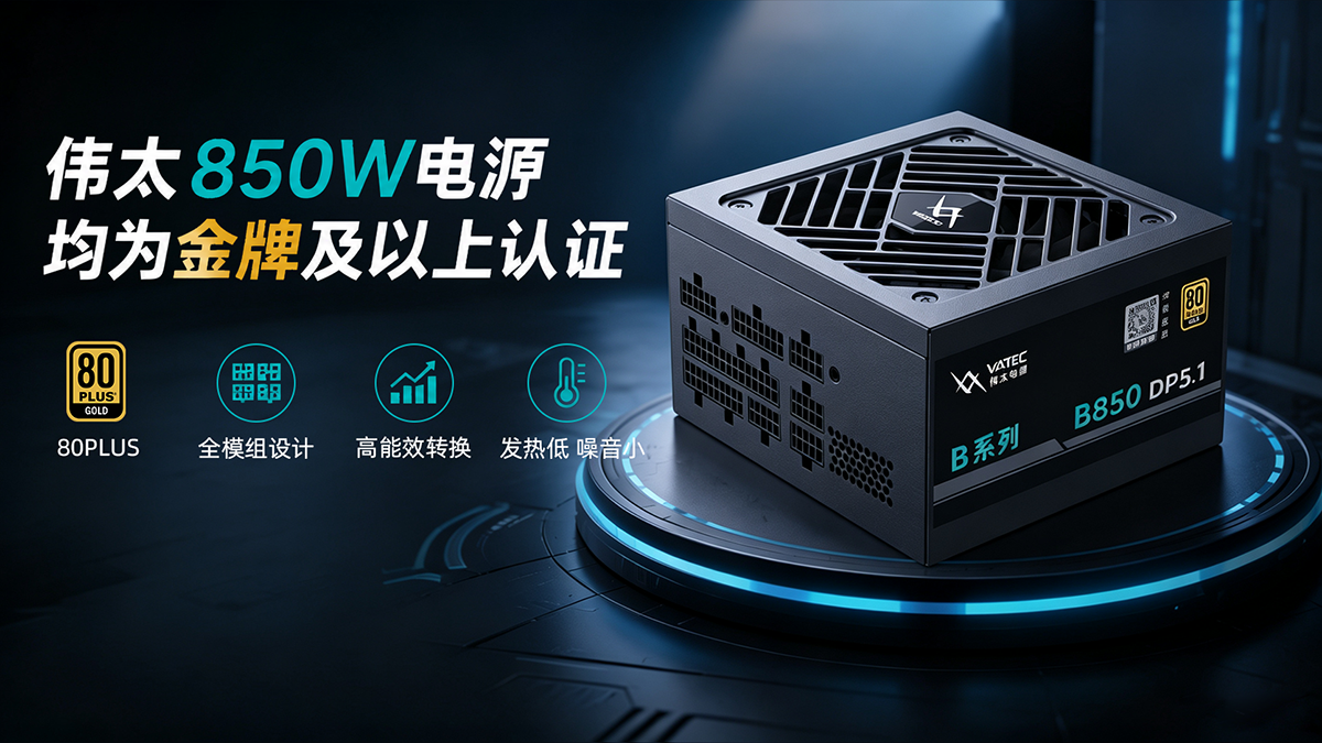 850W大功率电源评测 高端电竞与算力设备通用款
